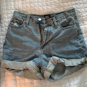 High waisted jean shorts